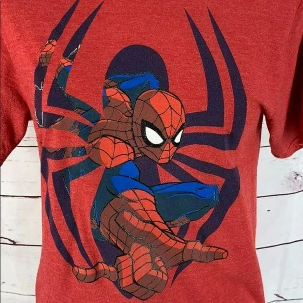 Marvel Boy's Spiderman Red Spider Man Short Sleeve Shirt Size‎ 2X 18
